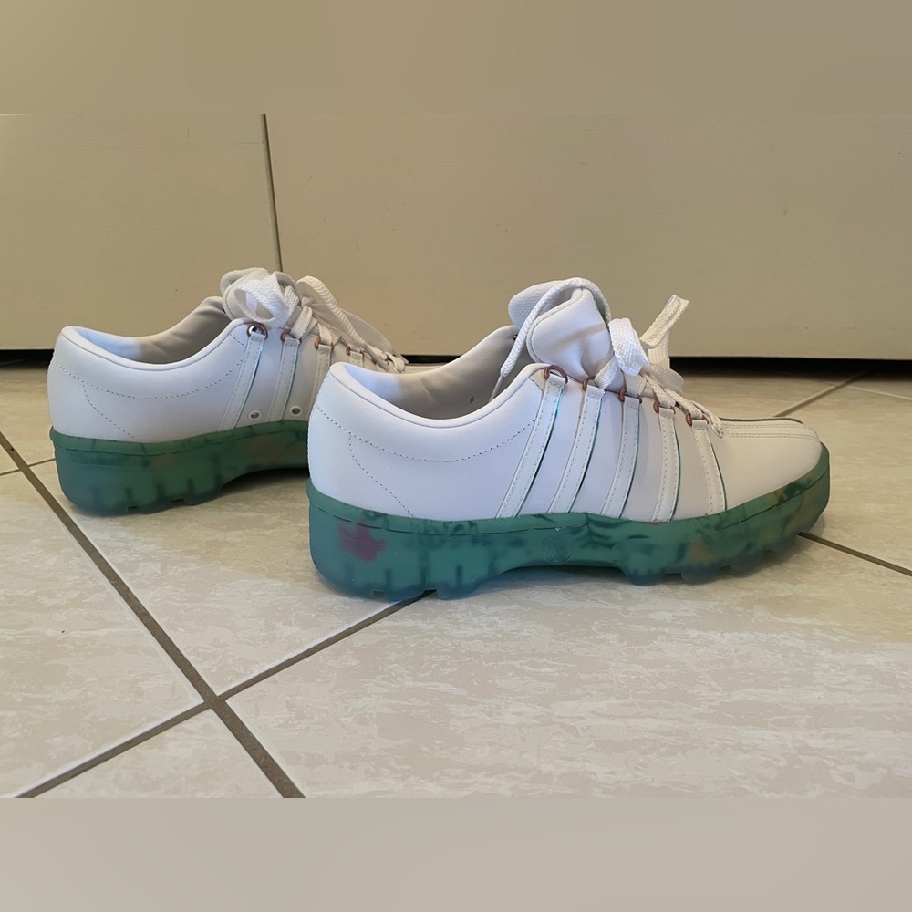 K-Swiss White and Green Sneakers - Picture 7 of 11